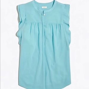NWT J. Crew Light Blue Button-Front Sleeveless Top - Size 8